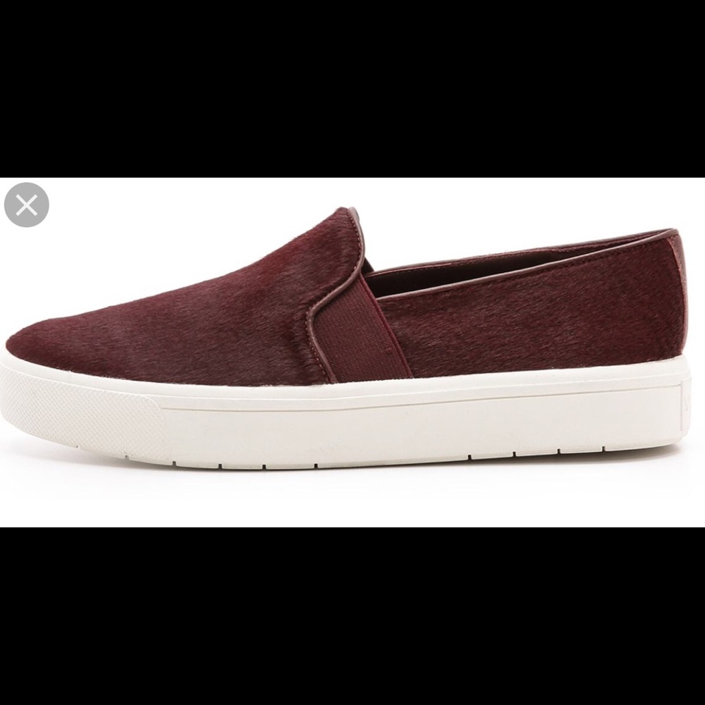 Vince Burgandy Blair-12 Calf-hair Skate Sneaker